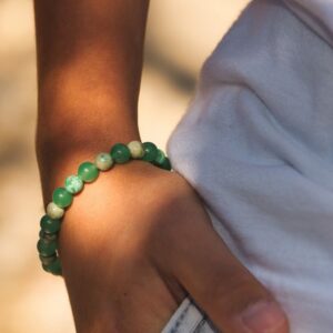 Bracelet aventurine et turquoise Apports : Canalise le trop plein d’énergie et tempère l’agitation