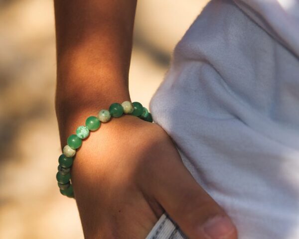 Bracelet aventurine et turquoise Apports : Canalise le trop plein d’énergie et tempère l’agitation