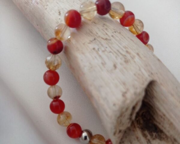 BRACELET ENFANT AGATE ROUGE ET CITRINE
