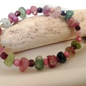 Bracelet tourmaline, grenat, rhodonite Apports: Optimisme